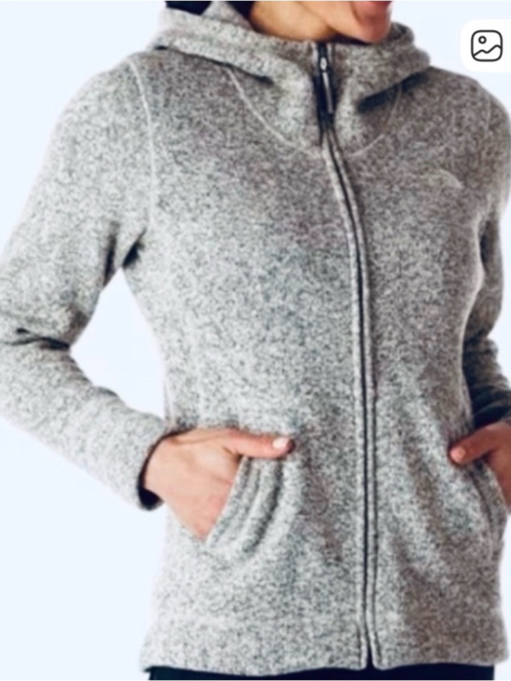 The North Face Blue Crescent Hooded Sweater Jacket  medium